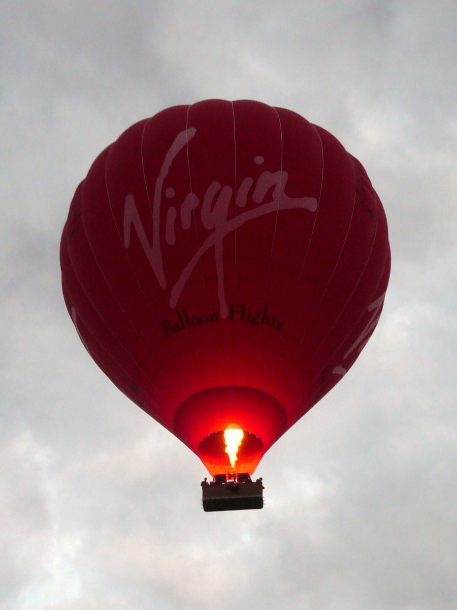 Virgin branded hot air balloon