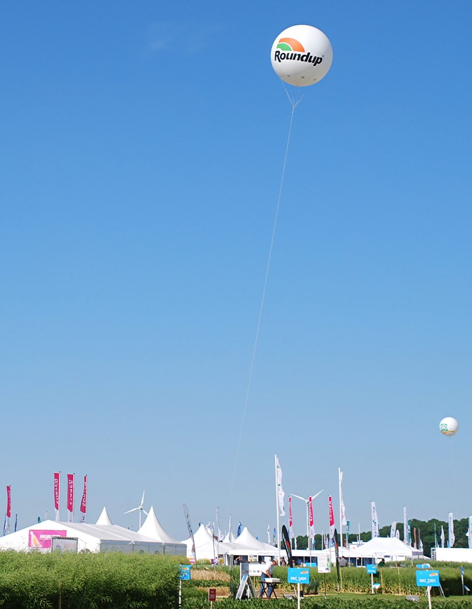Roundup branded promotional hot air balloon