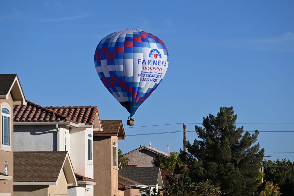 Farmers Insurance branded hot air balloon