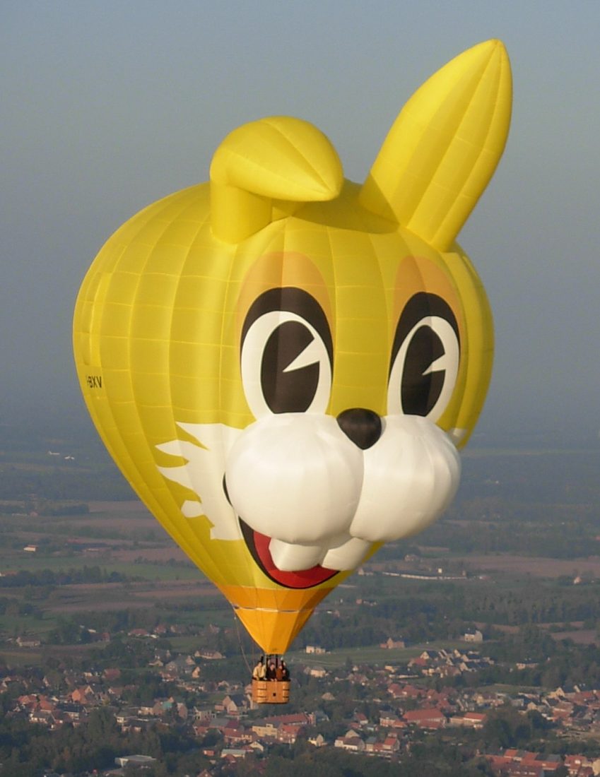 Bunny-shaped special hot air balloon