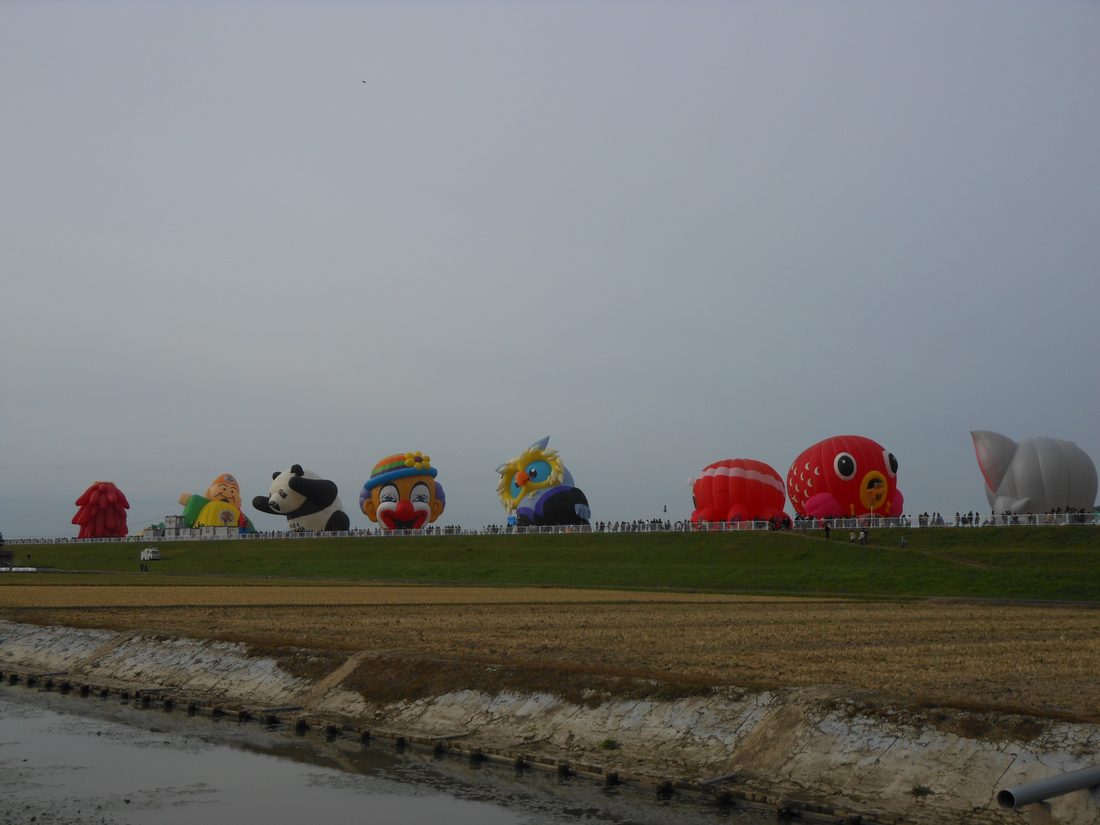 A field of special-shape hot air balloons